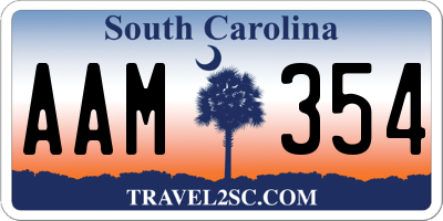 SC license plate AAM354