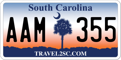 SC license plate AAM355