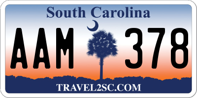 SC license plate AAM378