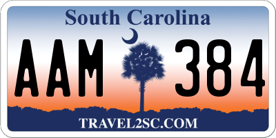 SC license plate AAM384