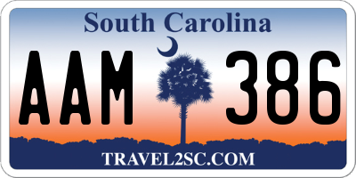 SC license plate AAM386