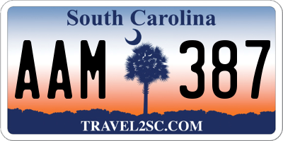 SC license plate AAM387