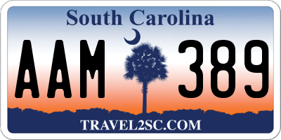 SC license plate AAM389