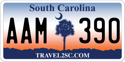 SC license plate AAM390