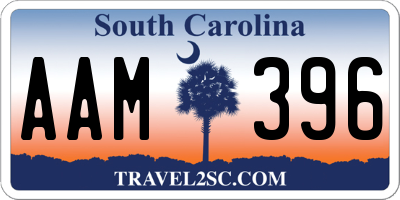 SC license plate AAM396