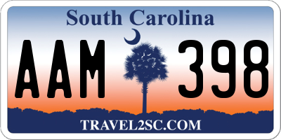 SC license plate AAM398