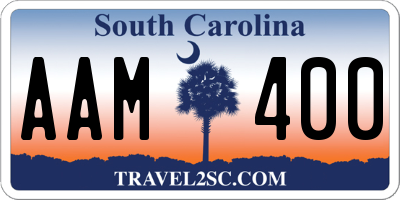 SC license plate AAM400