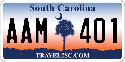 SC license plate AAM401