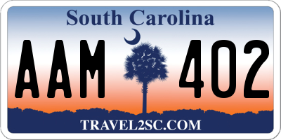 SC license plate AAM402