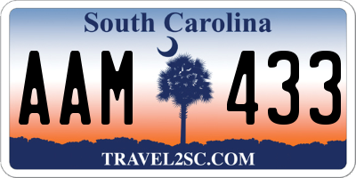 SC license plate AAM433