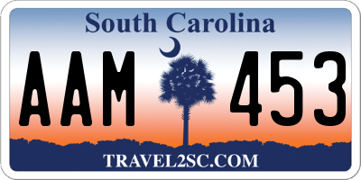 SC license plate AAM453