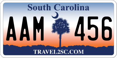 SC license plate AAM456