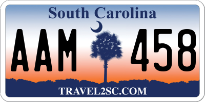 SC license plate AAM458