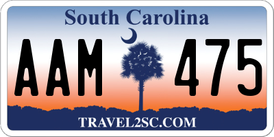 SC license plate AAM475