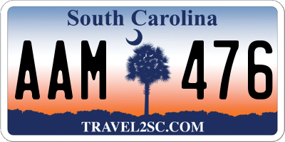 SC license plate AAM476