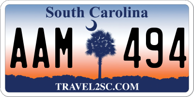 SC license plate AAM494