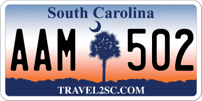 SC license plate AAM502