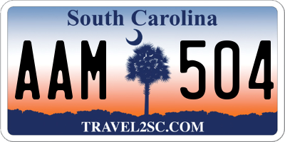 SC license plate AAM504