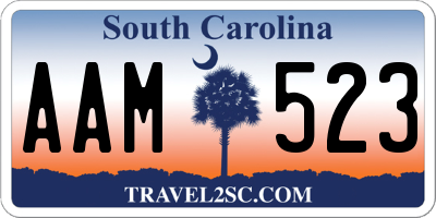 SC license plate AAM523