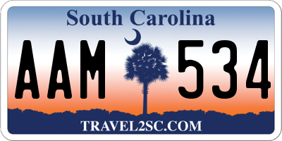 SC license plate AAM534