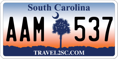 SC license plate AAM537