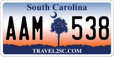 SC license plate AAM538