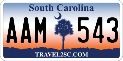 SC license plate AAM543