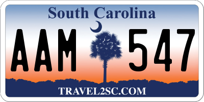 SC license plate AAM547