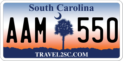 SC license plate AAM550