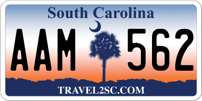 SC license plate AAM562