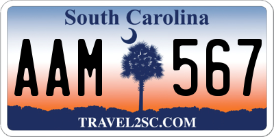 SC license plate AAM567