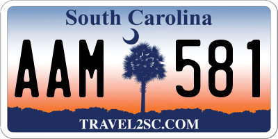 SC license plate AAM581