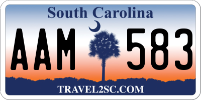 SC license plate AAM583