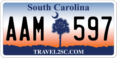 SC license plate AAM597