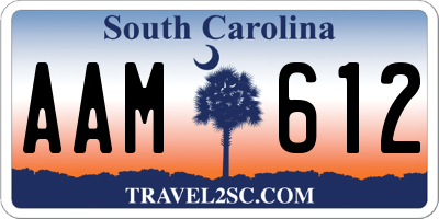 SC license plate AAM612