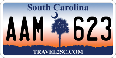 SC license plate AAM623