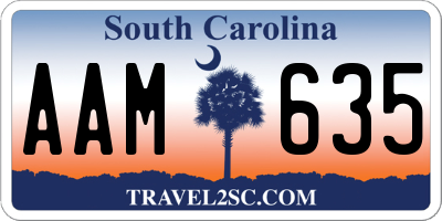 SC license plate AAM635