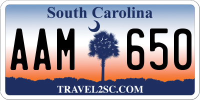 SC license plate AAM650
