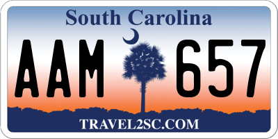 SC license plate AAM657