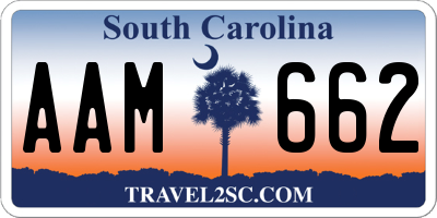 SC license plate AAM662