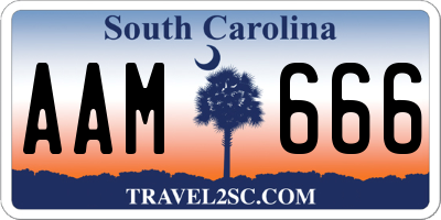 SC license plate AAM666