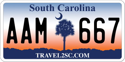 SC license plate AAM667