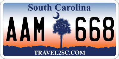 SC license plate AAM668