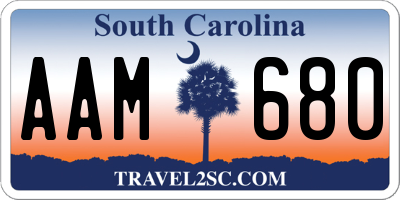 SC license plate AAM680