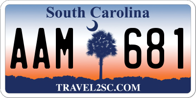 SC license plate AAM681