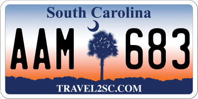 SC license plate AAM683