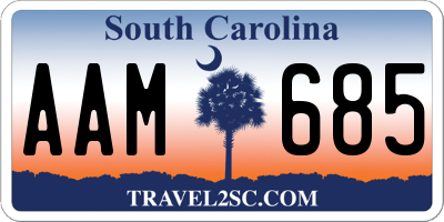 SC license plate AAM685