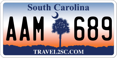 SC license plate AAM689