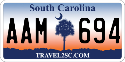 SC license plate AAM694