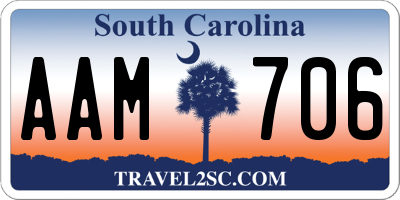 SC license plate AAM706